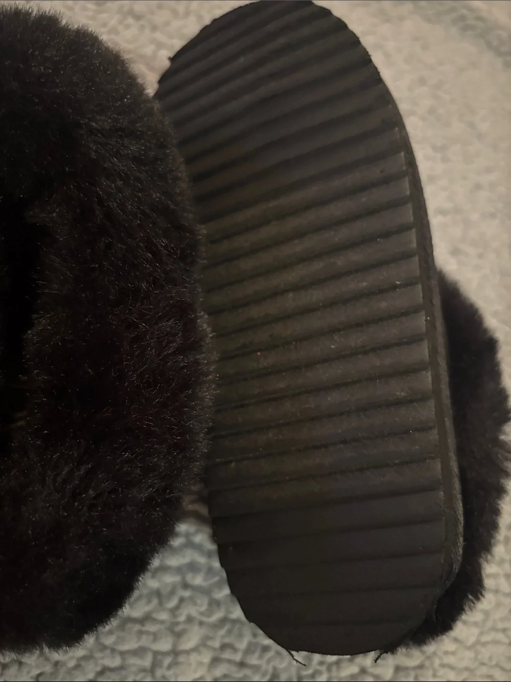 NWOT The Children's Place platform Teddy Slip ons black